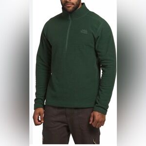 The North Face Green Men’s Textured Cap Rock Fleece Quarter 1/4 Zip Pullover